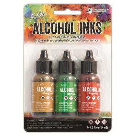 Ranger Alcohol Ink Kits Conservatory Honeycomb, Botanical, Poppyfield Tim Holtz 3x15ml