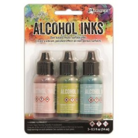 Ranger Alcohol Ink Kits Countryside Shell Pink,Willow,Clody Tim Holtz 3x15ml