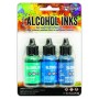 Ranger Alcohol Ink Kits Teal/Blue Spectrum 3x15 ml Tim Holtz