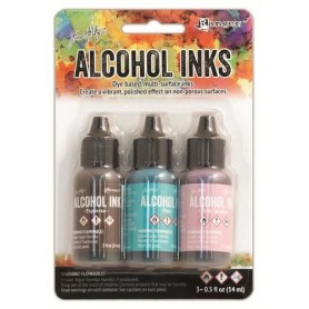 Ranger Alcohol Ink Kits Retro Café Pool/Pink Sherbert/Espr. Tim Holtz 3x15ml