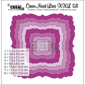 Crealies Stanzform Crea-Nest-Lies Set Nr. 58 Quadrat mit Muster
