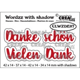 Crealies Wordzz with Shadow Vielen Dank