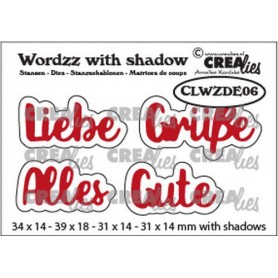 Crealies Wordzz with Shadow Alles Gute