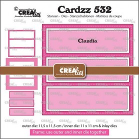 Crealies Cardzz Frame & Inlay Claudia 3x Rechteck + inlay dies