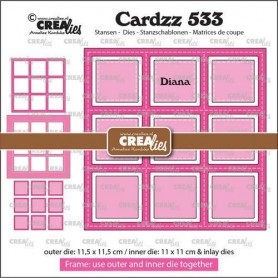 Crealies Cardzz Frame & Inlay Diana 9x quadratisch + inlay dies
