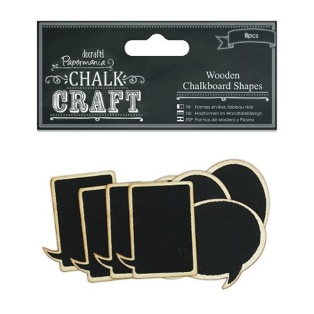 Chalkboard Wooden Shapes Speech Bubbles