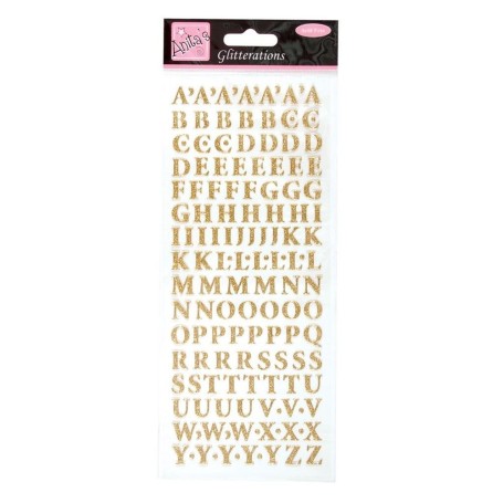 Glitterations Upper Case Alphabet Gold