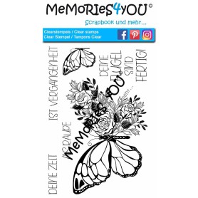 Memories4you Stempel (A6) "Schmetterlingsblüte"