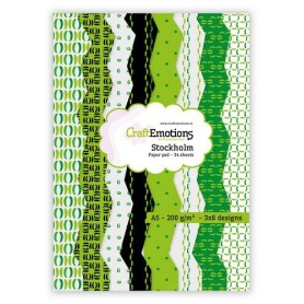 CraftEmotions Paper pad Stockholm - grün 24 vl