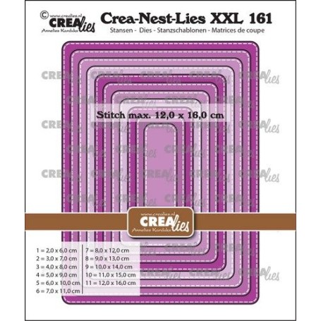 Crealies Crea-Nest-Lies XXL Rechteck-Steppstich